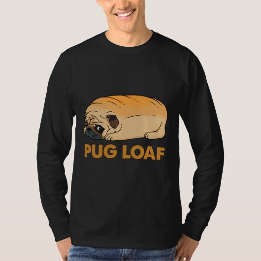 Pug Loaf, pug toast, grappige hond, meme, pug hond T-shirt (Voorkant)