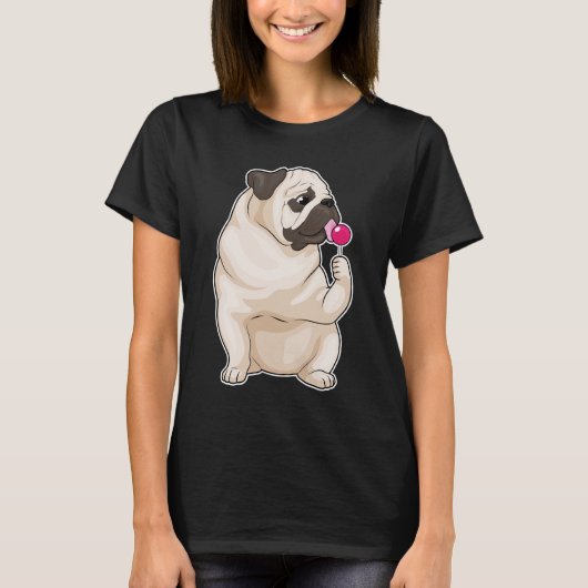 Pug Lollipop T-shirt (Voorkant)