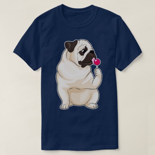 Pug Lollipop T-shirt (Design voorkant)