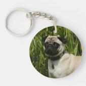 Pug Looking in camera Sleutelhanger (Voorkant)
