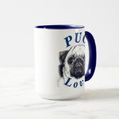 "PUG Love" Cutest Puppy Gift for her Him Coffee Mok (Voorkant rechts)