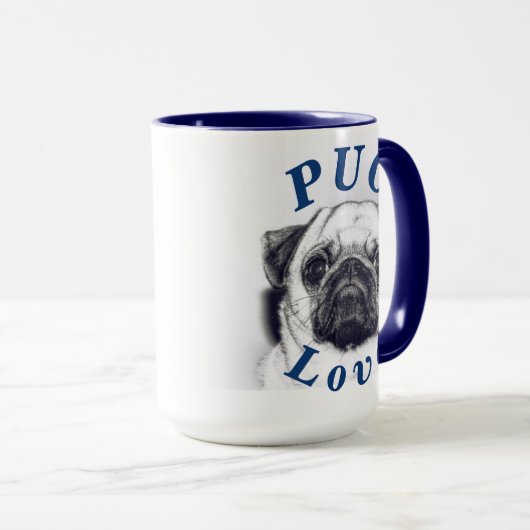 "PUG Love" Cutest Puppy Gift for her Him Coffee Mok (Voorkant rechts)