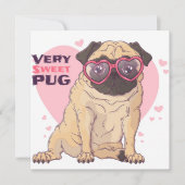 Pug Love Feestdagenkaart (Voorkant)