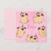 Pug Love Feestdagenkaart (Voorkant / Achterkant)