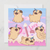 Pug Love Feestdagenkaart (Voorkant)
