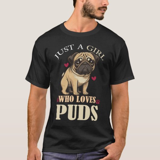 Pug Love Girl T-shirt (Voorkant)