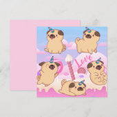 Pug Love Holiday Kaart (Voorkant / Achterkant)