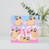 Pug Love Holiday Kaart (Staand voorkant)