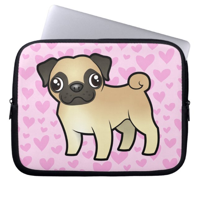 Pug Love Laptop Sleeve (Voorkant)
