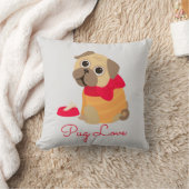 Pug Love leuke hond Kussen (Deken)