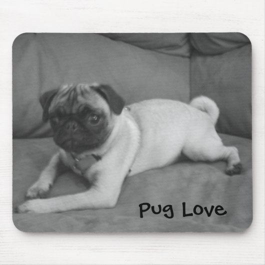 Pug Love Mousepad Muismat (Voorkant)