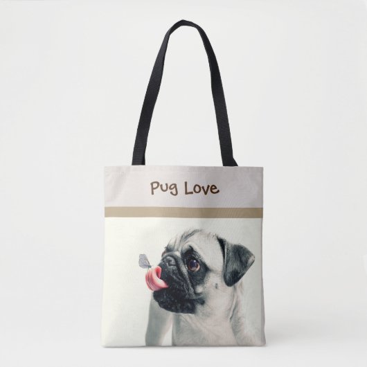 Pug Love - PERSONALIZE - Handtas / Tas (Voorkant)
