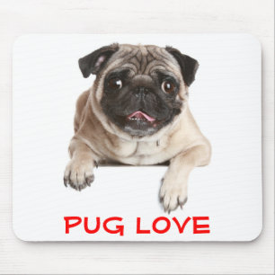 Pug Love Puppy Dog Sticking Out Tongue Mousepad Muismat