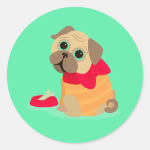 Pug Love schattig bedankt Ronde Sticker