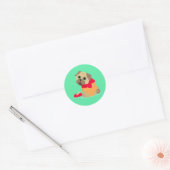 Pug Love schattig bedankt Ronde Sticker (Envelop)