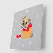 Pug Love schattig pug puppy dog Vierkante Klok (Hoek)