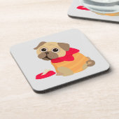 Pug Love schattig puppy dog Bier Onderzetter (Linkerzijde)