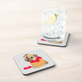 Pug Love schattig puppy dog Bier Onderzetter (Rechterzijde)