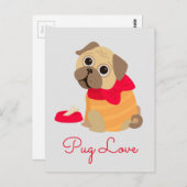 Pug Love schattig puppy dog Briefkaart (Voorkant / Achterkant)