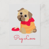 Pug Love schattig puppy dog Briefkaart (Voorkant)