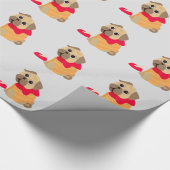 Pug Love schattig puppy dog Cadeaupapier (Hoek)