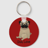 Pug Love sleutelhanger (Voorkant)