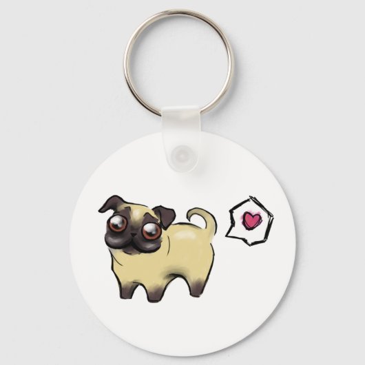 Pug Love Sleutelhanger (Voorkant)