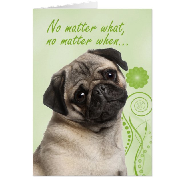 Pug Love & Support Card (Voorkant)