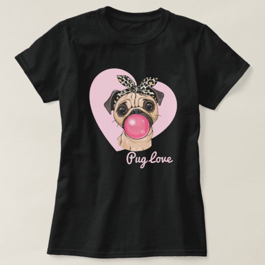 Pug Love T-shirt (Design voorkant)