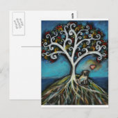 Pug Love Tree of Life Briefkaart (Voorkant / Achterkant)