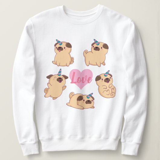 Pug Love Trui (Design voorkant)