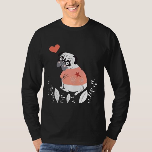 Pug love tshirt Klassiek T-shirt 193 (Voorkant)