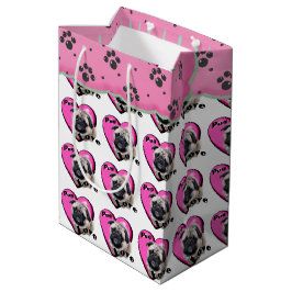 Pug Love Valentijnsdag Medium Cadeauzakje