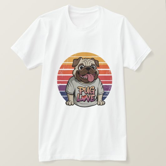 Pug Love Vibes T-shirt (Design voorkant)