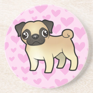 Pug Love Zandsteen Onderzetter