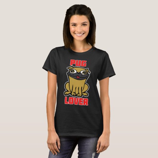 Pug Lover #3 T-shirt (Voorkant volledig)