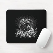 Pug Lover Dog Retro Style Tattoo _1 Muismat (Met muis)