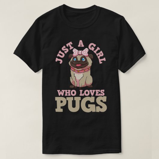 Pug Lover Girl T-shirt (Design voorkant)