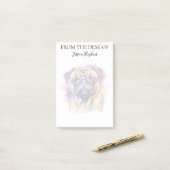 Pug Lover Monogrammed Dog Post-it® Notes (Op bureau)