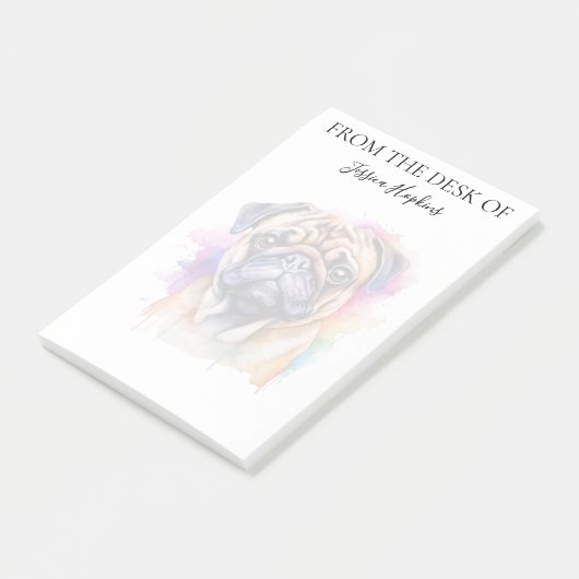 Pug Lover Monogrammed Dog Post-it® Notes (Schuin)