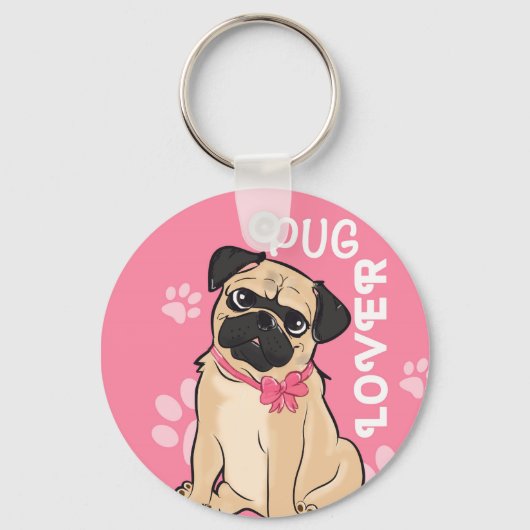 Pug Lover Sleutelhanger (Voorkant)