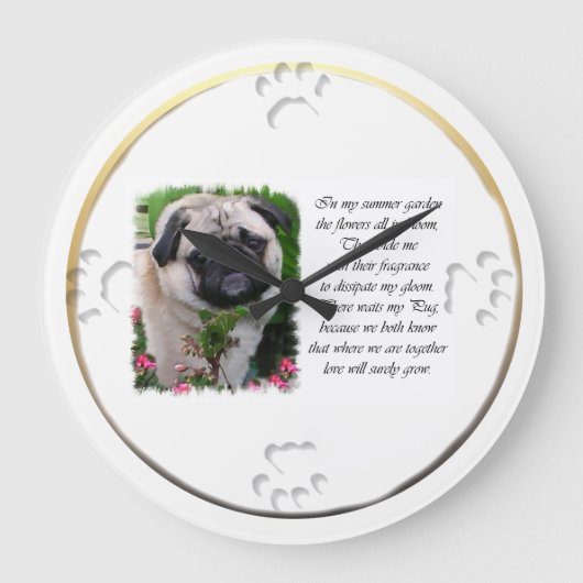 Pug Lovers Art Grote Klok (Voorkant)