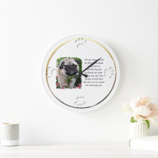 Pug Lovers Art Grote Klok (Huis)