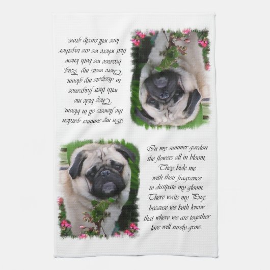 Pug Lovers Art Theedoek (Verticaal)