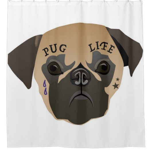 Pug Lovers | Cute Pug Life Douchegordijn (Voorkant)
