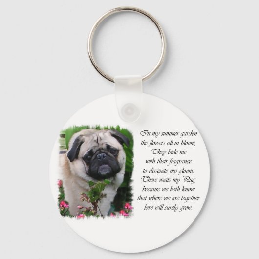 Pug Lovers Gifts Sleutelhanger (Voorkant)