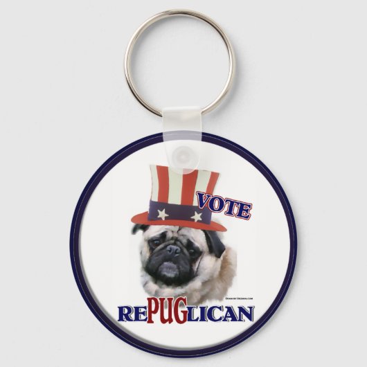 Pug Lovers Gifts Sleutelhanger (Voorkant)