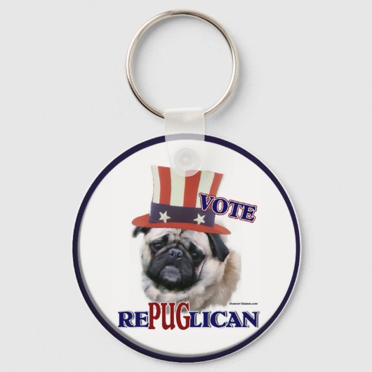 Pug Lovers Gifts Sleutelhanger (Voorkant)