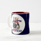 Pug Lovers Gifts Tweekleurige Koffiemok (Voorkant links)