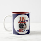 Pug Lovers Gifts Tweekleurige Koffiemok (Links)